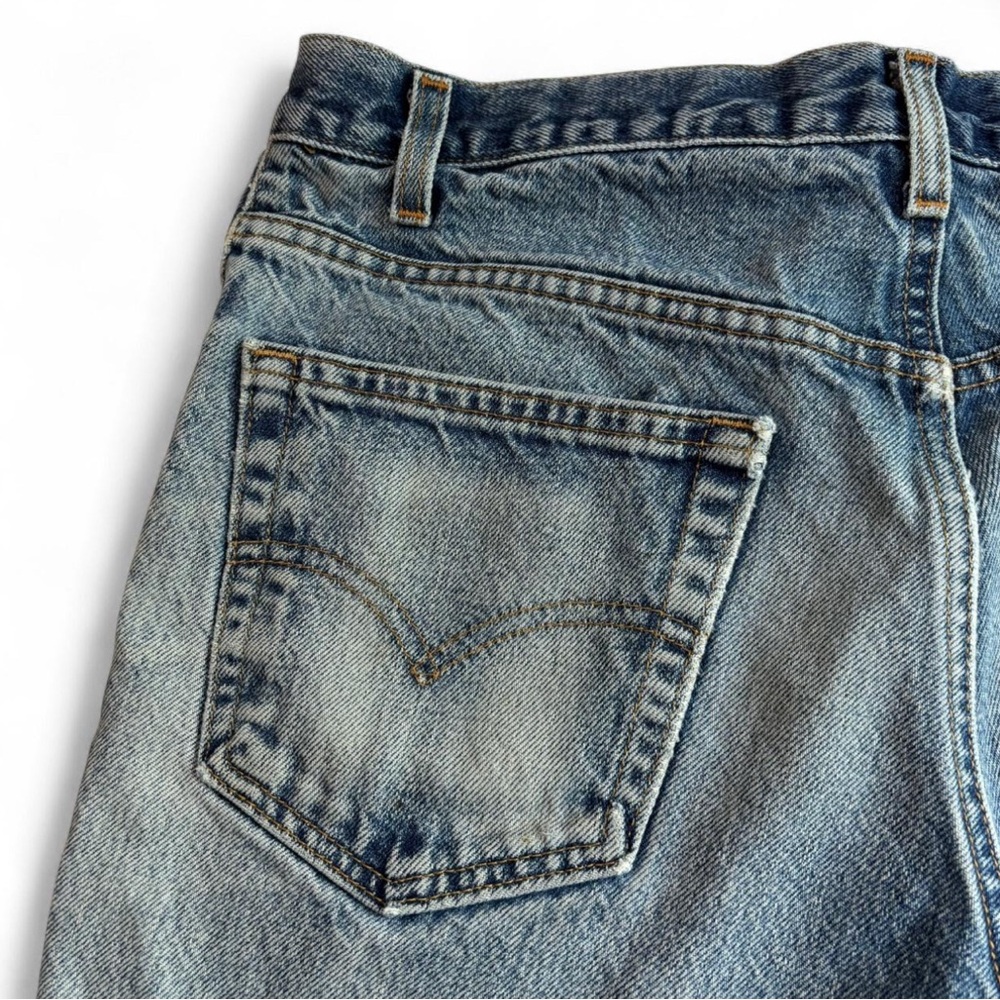VTG y2k Levis 517 Cutoff Denim Shorts 34 Perfectly Distressed Grunge Biker USA - Picture 5 of 7